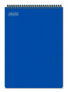 блокнот полином 204992 a4 пластик 80л клетка гребень синий