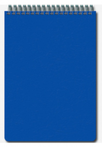 блокнот полином офис 12с3 a5 пластик 60л клетка гребень синий