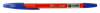 1203161 ручка шариков. silwerhof sunny оранжевый/синий d=0.7мм син. черн. сменный стержень линия 0.5мм