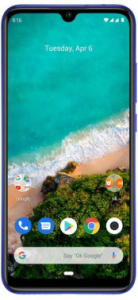 24940 смартфон xiaomi mi a3 not just blue (m1906f9sh), 15,46 см(6.088") 19.5:9 1560 x 720 пикселей, 2.0ghz, 8 core, 4gb ram, 128gb, up to 256gb flash, 48 мп