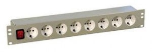 Опция AESP Signamax REC-S564-GY Socket Strip 19" 8way for earthing-pin plugs 10A 1U (REC-S564)