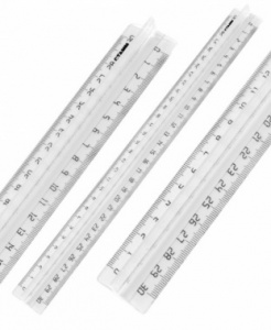 линейка стамм лн43 пластик дл.30см прозрачный с держателем