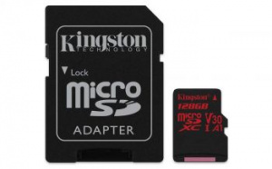 Флеш карта microSDXC 128Gb Class10 Kingston SDCR/128GB Canvas React + adapter