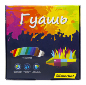 гуашь silwerhof 962081-16 цветландия 16цв. бан. 20мл. картон.кор.