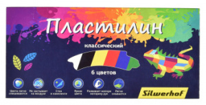 пластилин silwerhof 956151-06 цветландия 6цв. 120гр. стек картон.кор.