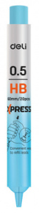 грифель deli eu67400 0.5мм hb ассорти