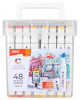 набор маркеров для скетчинга deli e70801-48 color emotion двойной пиш. наконечник 1мм 48цв. (48шт.)
