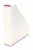 лоток вертикальный leitz 53621023 wow a4 73x318x272мм розовый металлик/белый полистирол