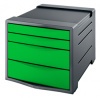 бокс для документов esselte 626499 europost vivida 4 выдвижных ящика для бумаг a4 281x244x365мм серый/зеленый пластик