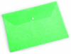 конверт на кнопке бюрократ -pk810grn с рисунком "листочки" пластик 0.18мм зеленый