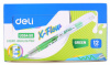 текстовыделитель deli x-flow eu35450 скошенный пиш. наконечник 1-5мм колпачок с клипом зеленый