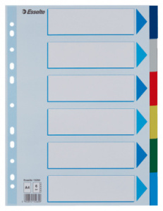 разделитель индексный esselte 15260 a4 полипропилен 6 индексов цветной