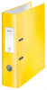 папка-регистратор leitz wow 10050016 a4 80мм лам.карт. желтый без. окант. вместимость 600 листов накл.на кор.
