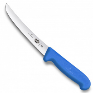 Нож кухонный Victorinox Fibrox (5.6502.15) стальной обвалочный лезв.150мм прямая заточка синий