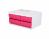 органайзер настольный deli ez25040 rio 4 выдвижных ящика 131x189x264мм белый/малиновый пластик
