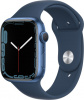 смарт-часы apple watch series 7 a2474 45мм oled корп.синий рем.синий (mkn83zp/a)