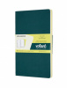 блокнот moleskine volant qp723k31m20 large 130х210мм 96стр. нелинованный мягкая обложка зеленый/желтый цитрон (2шт)