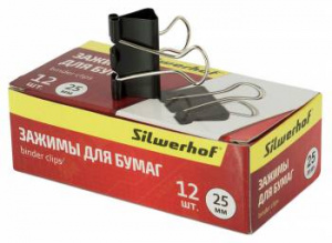 зажимы silwerhof 510003 сталь 25мм черный (упак.:12шт) картонная коробка