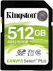 SDS2/512GB Kingston Secure Digital Flash Card 512GB SDXC Canvas Select Plus 100R C10 UHS-I U3 V30