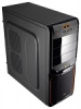Корпус Aerocool V3X Advance Evil Black Edition, ATX, без БП, 1х USB 3.0, 1х USB 2.0, в комплекте 1х 120-мм orange LED + 1x 80-мм black fan