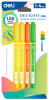 набор текстовыделителей deli cu358 скошенный пиш. наконечник 1-5мм 3цв. ассорти блистер (4шт.)