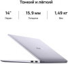 ноутбук huawei matebook 14 klvl-w56w ryzen 5 5500u 16gb ssd512gb amd radeon 14" ips (2160x1440) windows 11 home grey space wifi bt cam (53012nvn)