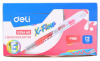 текстовыделитель deli x-flow eu35440 скошенный пиш. наконечник 1-5мм колпачок с клипом розовый