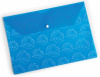 конверт на кнопке бюрократ -pk810blu a4 с рисунком "листочки" пластик 0.18мм синий
