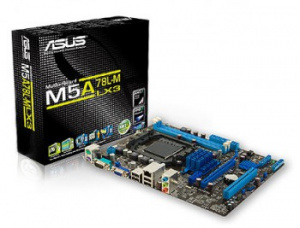 ASUS M5A78L-M LX3, Socket AM3+, 760G (780L), 2*DDR3, D-Sub, CrossFireX, SATA2 + RAID, Audio, Gb LAN, , USB 2.0*8, COM*1 on back panel, mATX; 90-MIBI40