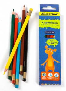 карандаши цв. silwerhof 134208-06 джинсовая коллекция шестигран. 6цв.