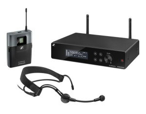 107594 Радиосистема [506987] Sennheiser [XSW 1-ME3-A] презентационная, 548-572 МГц, 10 каналов, настольный приёмник, поясной передатчик, головной микрофон ME