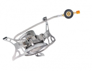 Горелка туристическая складная со шлангом и пьезподжигом