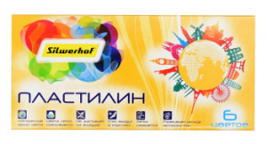 1530947 пластилин silwerhof солнечная коллекция 6цв. 90гр. стек картон.кор.