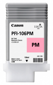 картридж струйный canon pfi-106pm 6626b001 фото пурпурный для canon ipf6300s/6400/6450