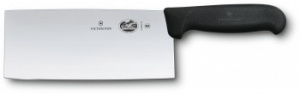 Нож кухонный Victorinox Fibrox (5.4063.18) стальной шеф лезв.180мм прямая заточка черный