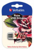 Флеш Диск Verbatim 16Gb Mini Tattoo Rose 49885 USB2.0 белый/рисунок