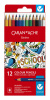 карандаши цветные акварельные carandache school 1290.712 шестигранные дерево металлик коробка/европод. (12шт)