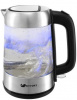 Чайник электрический Kitfort КТ-610 1.7л. 2000Вт серебристый/черный (корпус: стекло)
