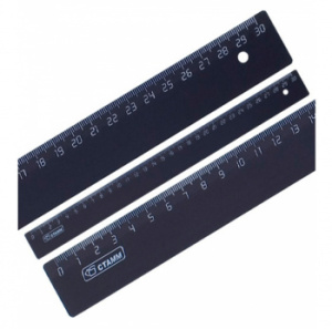 линейка стамм лн35 пластик дл.30см черный