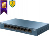 ls108g tp-link 8-портовый гигабитный неуправляемый коммутатор, 8 портов rj45 10/100/1000 мбит/с, металлический корпус, настольный/монтируемый на стену, plug