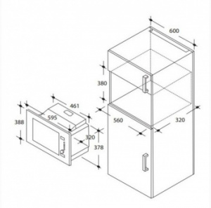 38900035 Микроволновая печь Candy MIC20GDFX 20л. 800Вт нержавеющая сталь (встраиваемая)