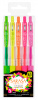 набор ручек гелев. автоматическая zebra sarasa clip gel neon (69440) ассорти d=0.5мм ассор. черн. (5шт) резин. манжета