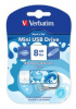 Флеш Диск Verbatim 8Gb Store n Go Mini Elements Water 98159 USB2.0 голубой