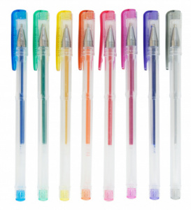 набор ручек гелев. silwerhof цветландия блестки (026180-08) d=1.0мм кор.ев. (8шт) 8цв. с блестками