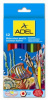 карандаши цветные акварельные adel aquacolor 216-2610-000 d=3мм 12цв. кисточка коробка/европод.