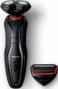 Бритва роторная Philips S728/17 реж.эл.:3 питан.:аккум. черный/красный