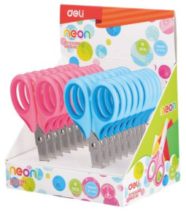 ножницы deli ed60300 neon детские 135мм сталь ассорти