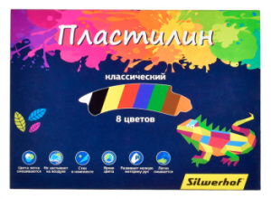 1530939 пластилин silwerhof цветландия 8цв. 160гр. стек картон.кор.