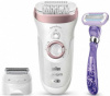81646966 Эпилятор Braun SES 9/870 скор.:2 насад.:8 от аккум. белый/медный