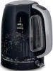 Чайник электрический Polaris PWK 1762CA City 1.7л. 2200Вт черный/рисунок (корпус: нержавеющая сталь)
